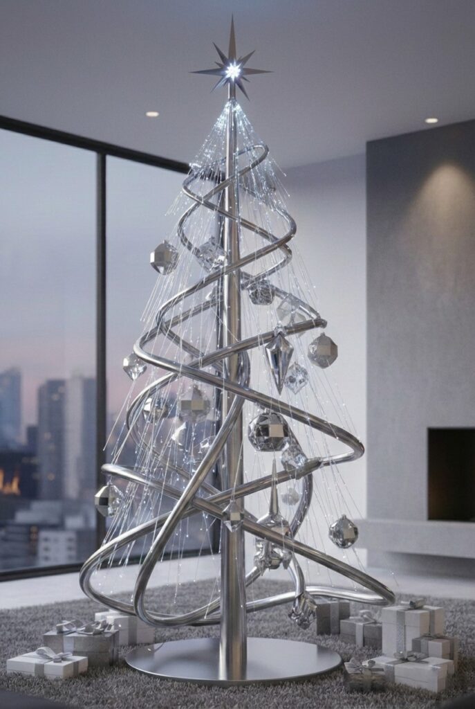 albero di natale in acciaio inox